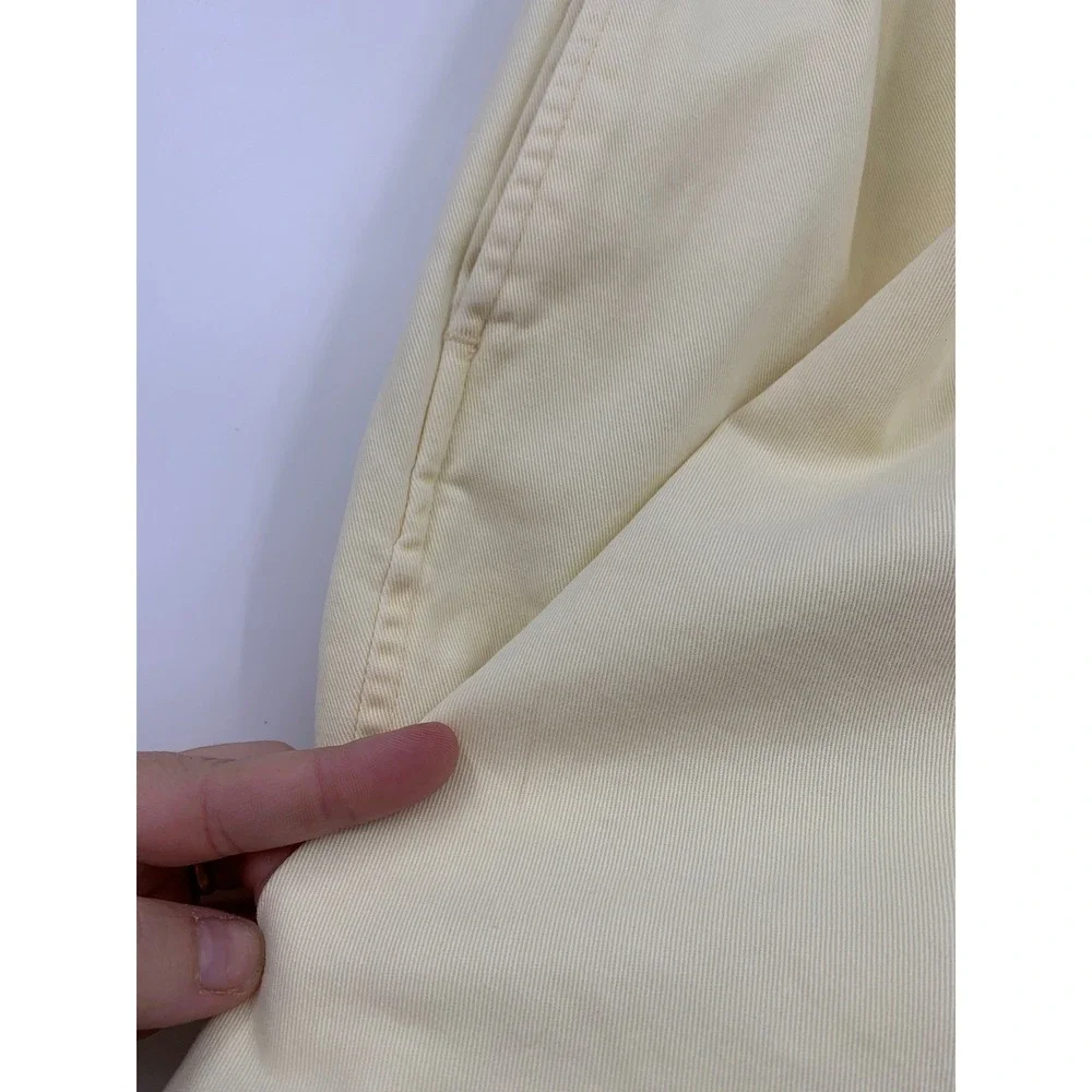 Vintage Polo Ralph Lauren Shorts Mens 34 Yellow Double Pleated Chino Made USA